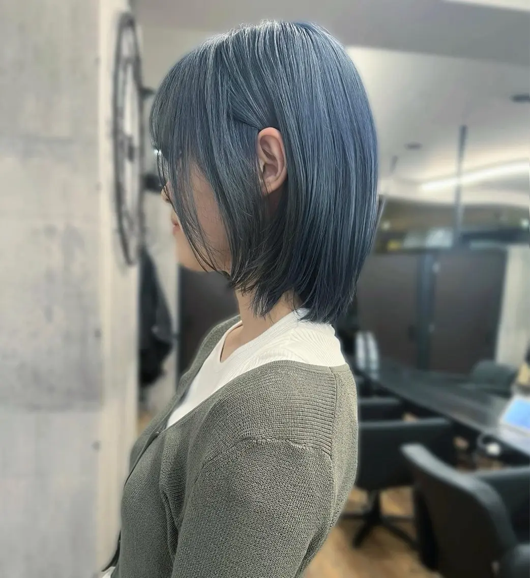 ショート カラー ブルーカラー ブルーバイオレット バイオレットカラー ヘアカラー トリートメント エクステ⭐️艶カラー koukiのヘアスタイル