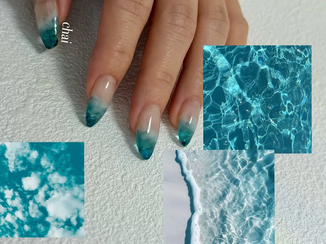 ネイル クリアネイル 夏ネイル ハンドネイル chai nail + eye📍鶴橋のネイルデザイン