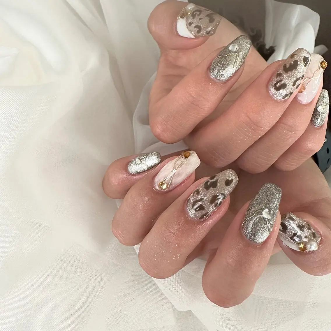 ロング ハンドネイル gypsophila 野村のネイルデザイン