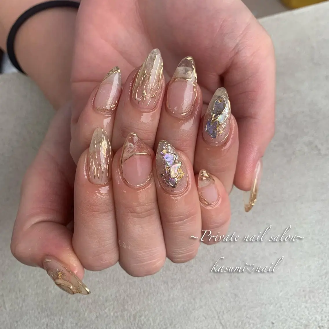 ネイル クリアネイル ラメ(グリッター) ミラーネイル ニュアンスネイル 冬ネイル KASUMI♡ Nailのネイルデザイン