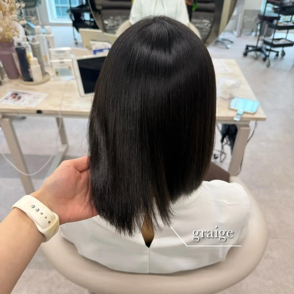 ミディアム カラー カット ヘアカラー トリートメント 美髪矯正/ベージュ カラー🧸綾里のヘアスタイル