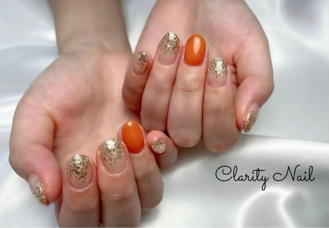 ネイル グラデーション ラメ(グリッター) ラメグラデーション ハンドネイル Clarity Nailのネイルデザイン