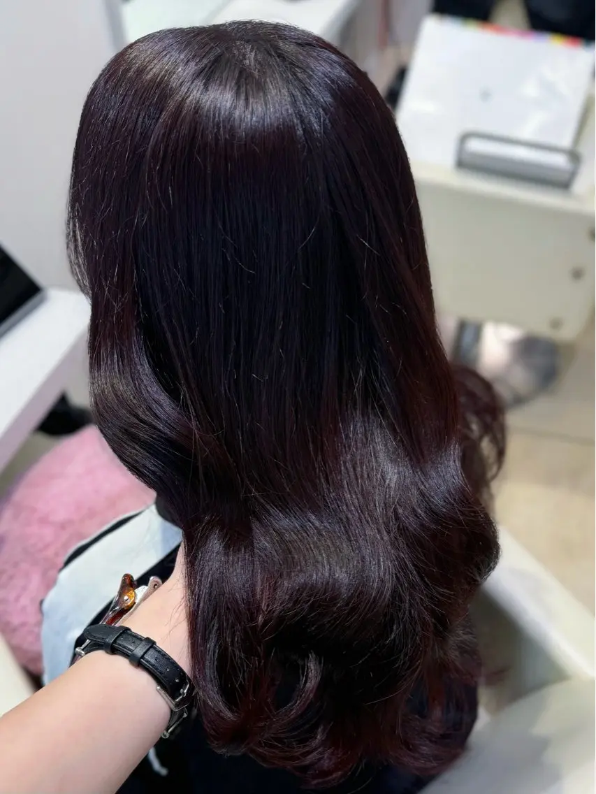 ミディアム カラー ボルドーカラー ヘアカラー トリートメント 🐈⬛カチモリ/暖 色/𝐌𝐢𝐤𝐮のヘアスタイル