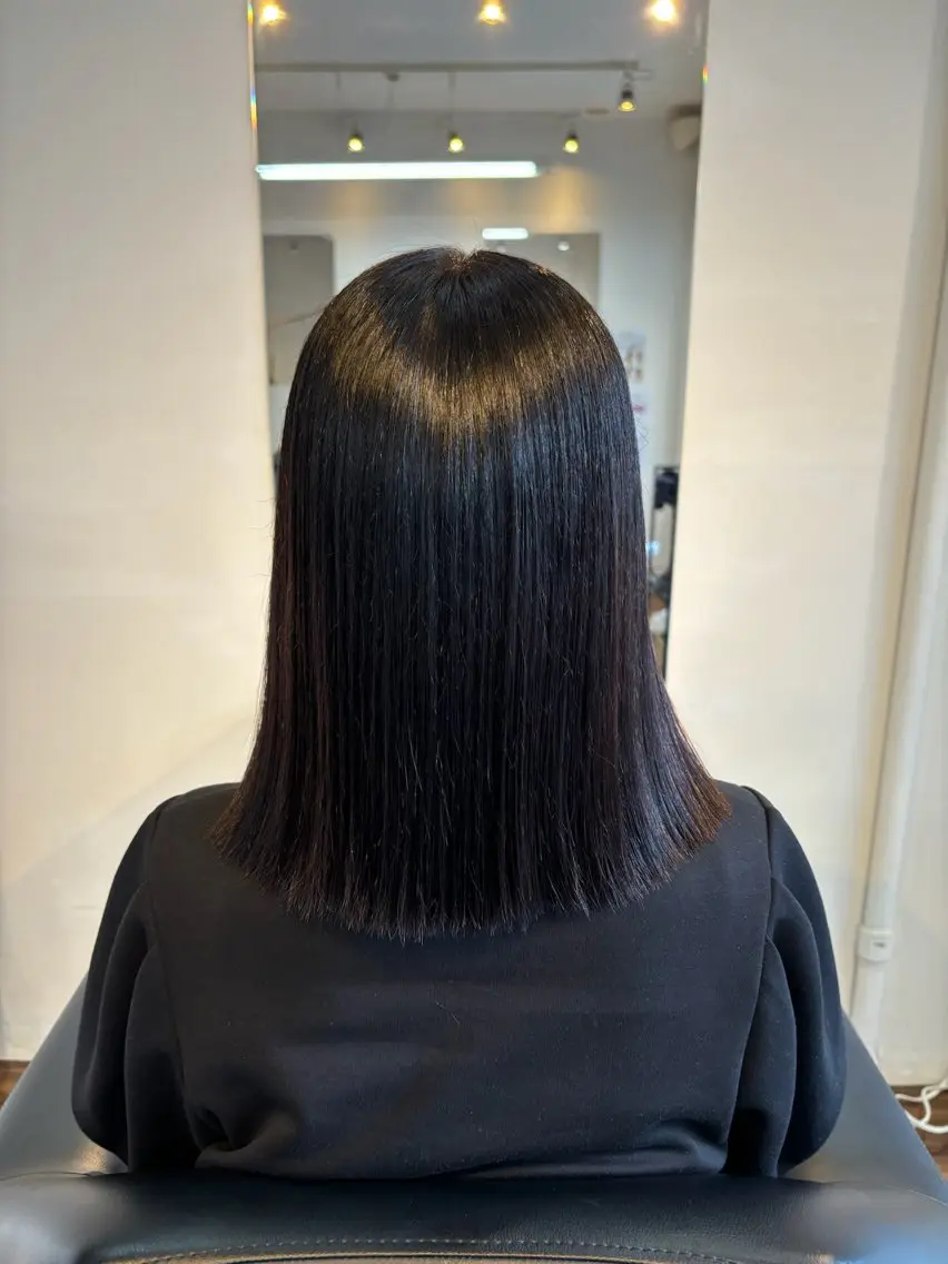 ミディアム 縮毛矯正 トリートメント 山下 歩華のヘアスタイル