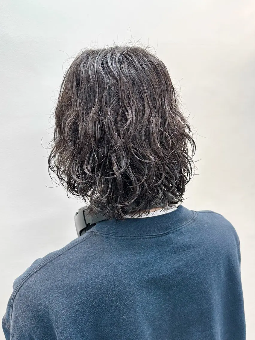 ミディアム パーマ メンズ カット パーマ メンズパーマ メンズ特化ryoのヘアスタイル