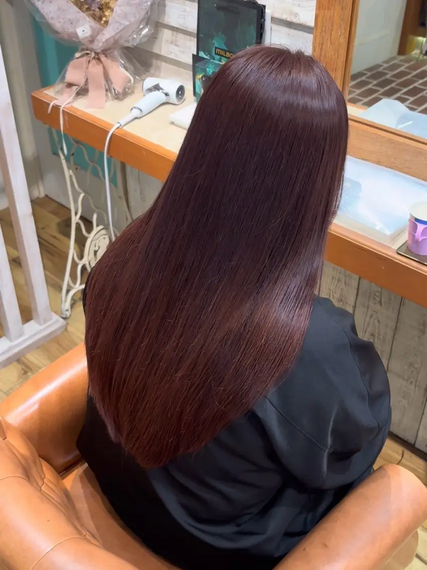 ロング カラー ブリーチ ブラウンカラー ラベンダーカラー ブリーチなしカラー ピンクカラー カット ヘアカラー トリートメント &.TIGRE 越冨 レイヤー/顔周り特化のヘアスタイル