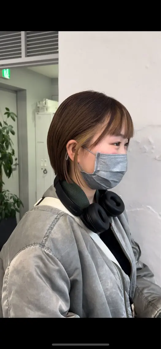 ショート カラー ミストバング イヤリングカラー フェイスフレーミング インナーカラー 髪質改善/縮毛矯正/ 艶カラー/上野優斗のヘアスタイル