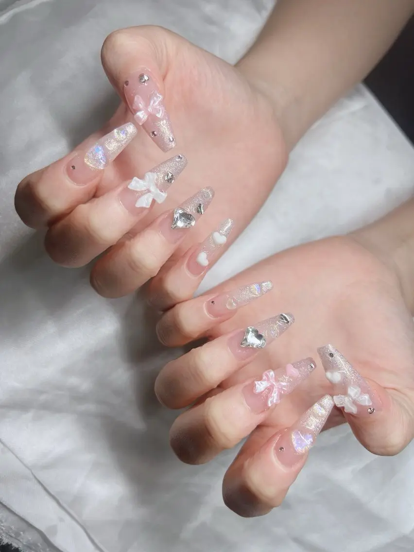 ネイル 長さ出し グラデーション キラキラネイル マグネットネイル ニュアンスネイル Lee Nails チップ長さだし専門店のネイルデザイン