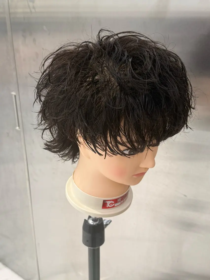 メンズ マレットヘア パーマ 本田 有里のヘアスタイル