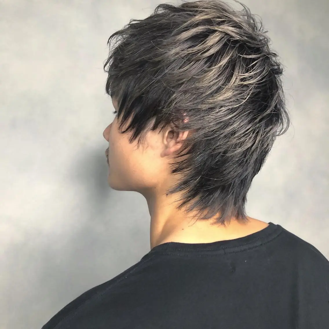 ショート カラー メンズ メンズウルフカット ウルフカット ORIKA 美容室のヘアスタイル