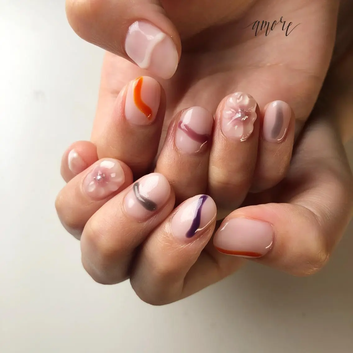 ネイル クリアネイル ジェルネイル ニュアンスネイル 春ネイル You kyehwaのネイルデザイン