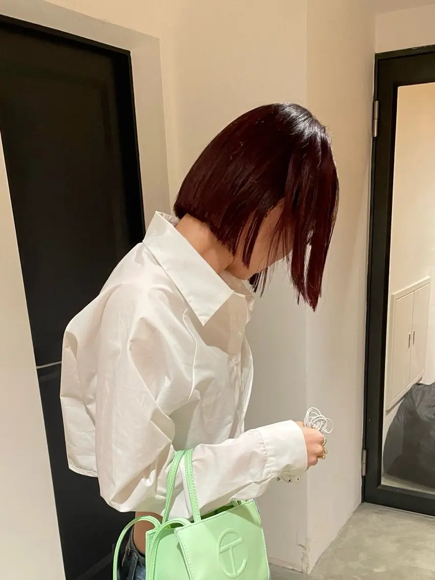 ミディアム カラー レッドカラー ボブ Qin shaire salonのヘアスタイル