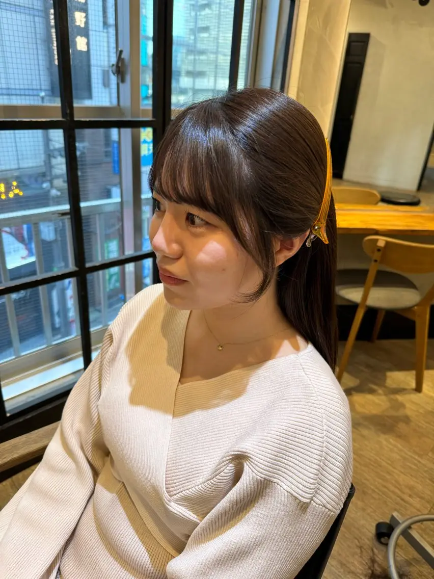 セミロング ヘアカラー トリートメント 新宿/顔周りカット +レイヤー=しずく♩のヘアスタイル