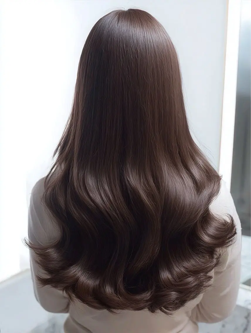 ロング カラー ヘアカラー 🍒モテ暖色カラー × うる艶✧ ゆなのヘアスタイル