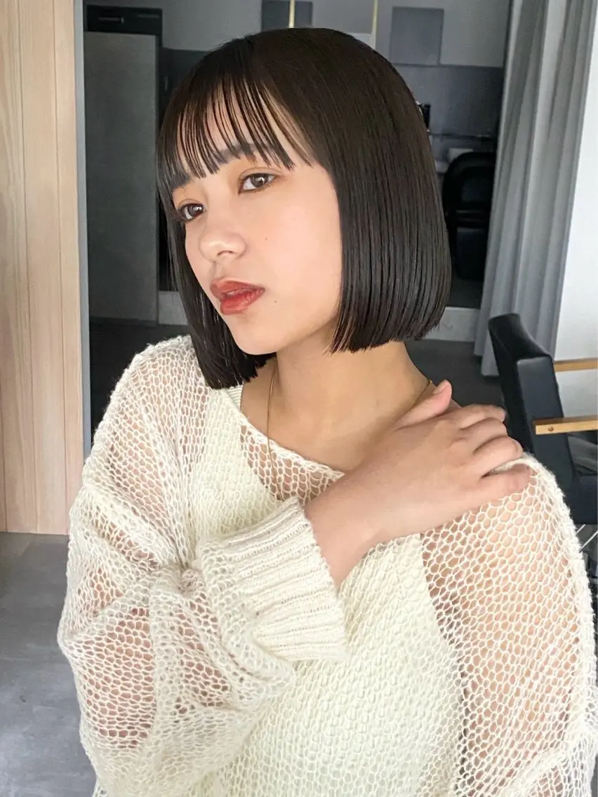 ☂️気になる前髪に☂️前髪縮毛＋トリートメント付き【ボブ/レイヤーカット/顔周り/髪質改善/ミニモ学割/下北沢】の写真