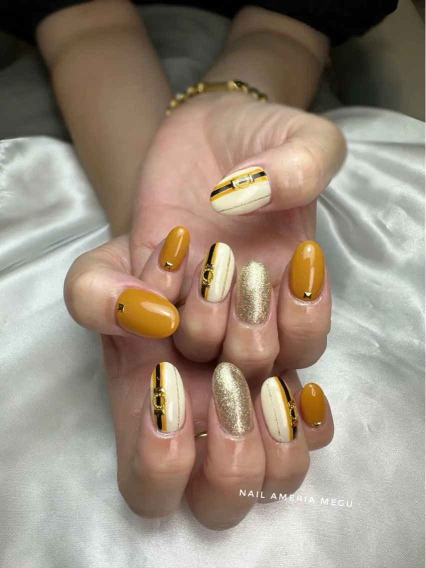 ネイル ボーダー ハンドネイル ameria meguのネイルデザイン
