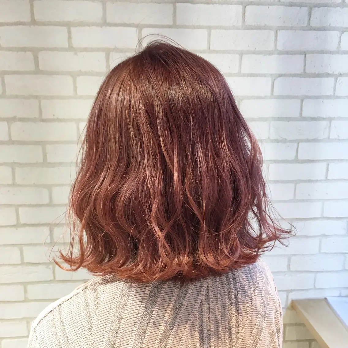 ミディアム カラー ベージュカラー ピンクカラー ピンクベージュ 佐藤 高徳のヘアスタイル