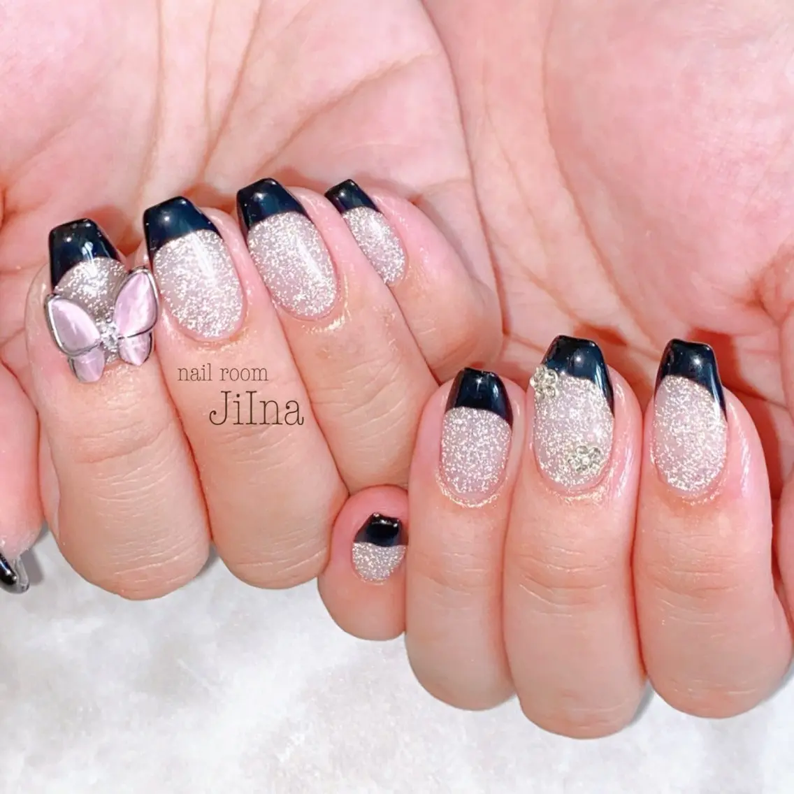 ネイル フラッシュネイル フレンチネイル JiIna nailのネイルデザイン