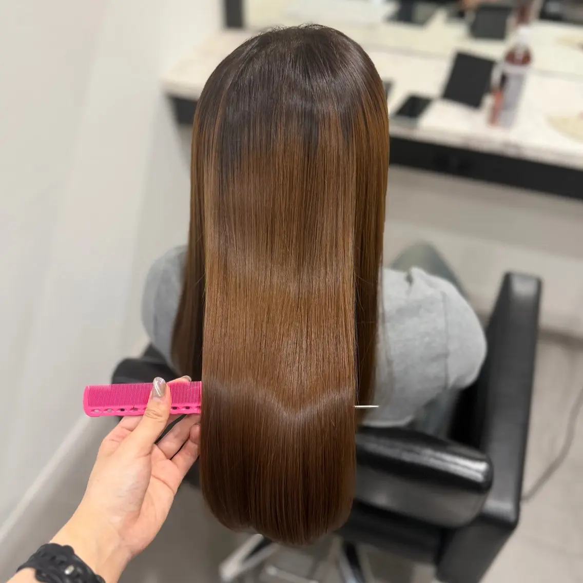 ロング 髪質改善 縮毛矯正 トリートメント カット 縮毛矯正 トリートメント Dia ‎ アキヨシ ミユのヘアスタイル
