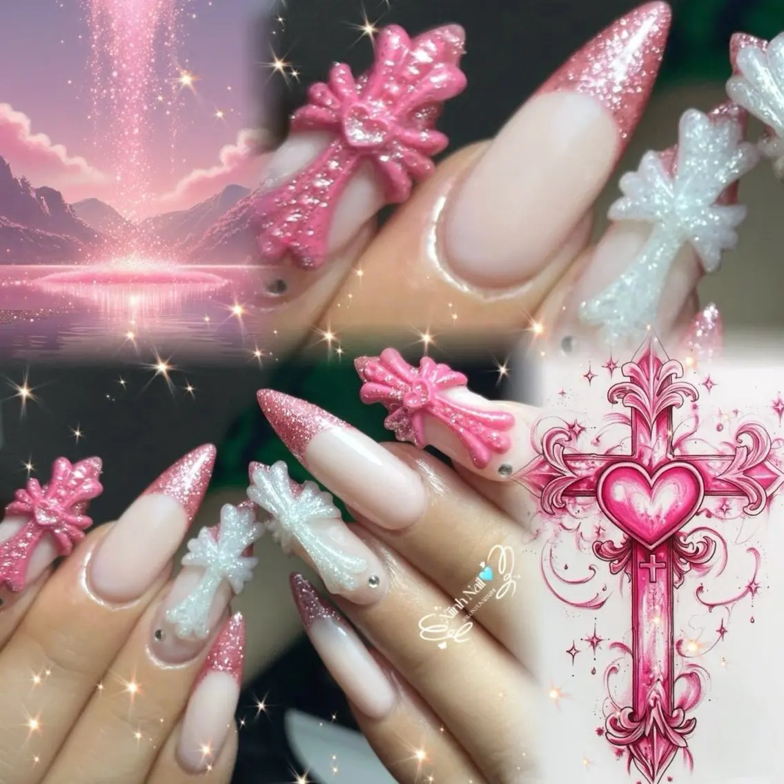 ネイル チークネイル 桜ネイル 長さ出し フットネイル ジェルネイル ハンドネイル XIINH NAIL SALONのネイルデザイン