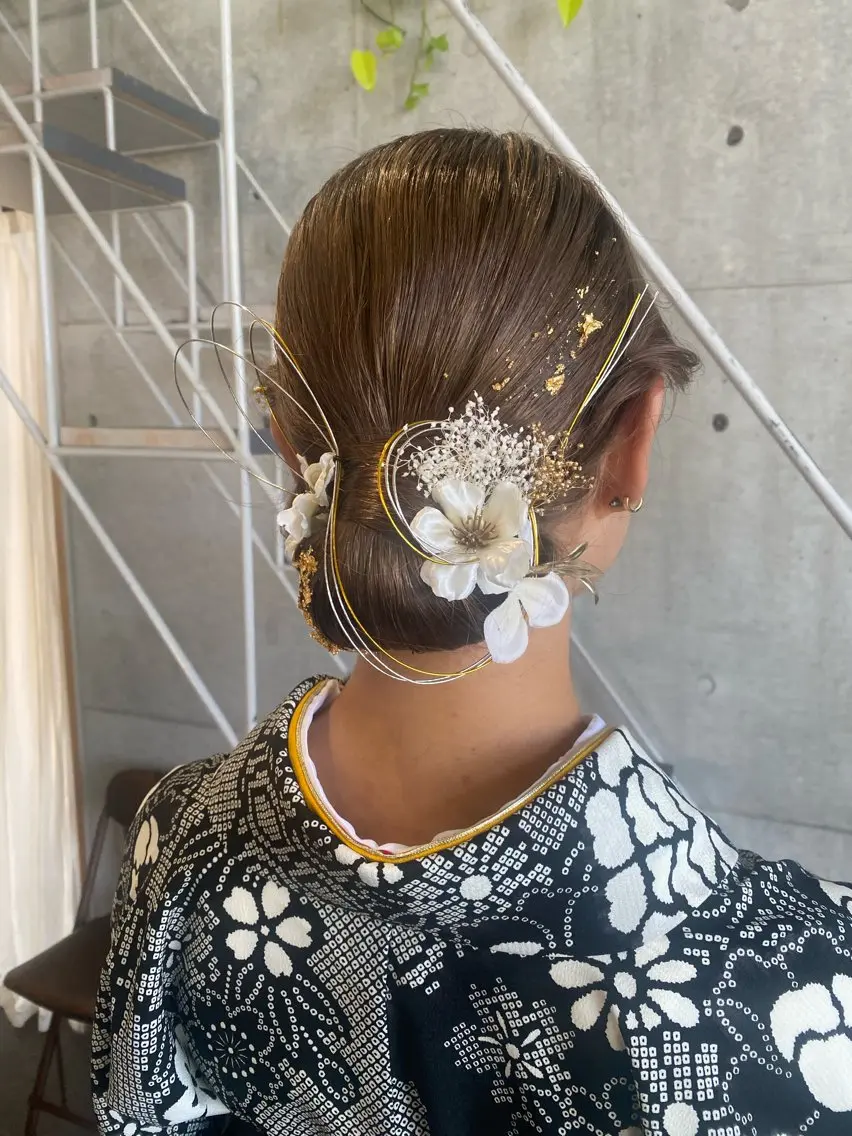 ミディアム ヘアセット モリモト サナのヘアスタイル