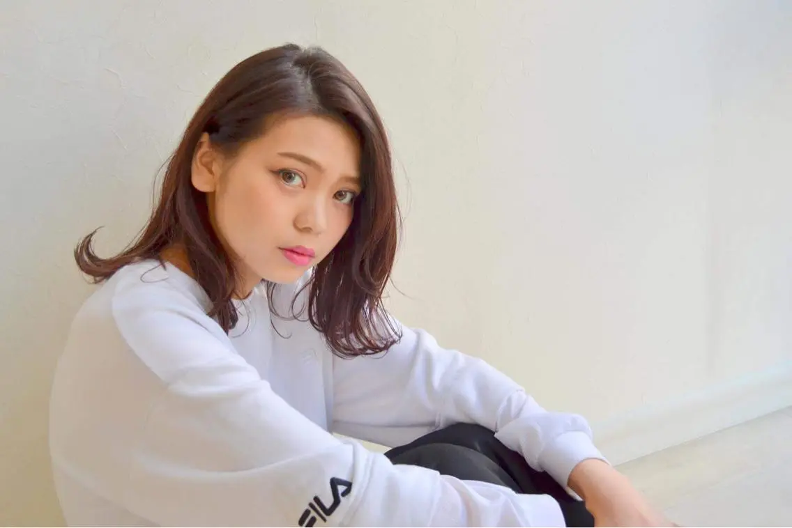 ミディアム カラー ブラウンカラー バイオレットカラー バイオレットブラウン メンズ指名多数!! 田島史也のヘアスタイル