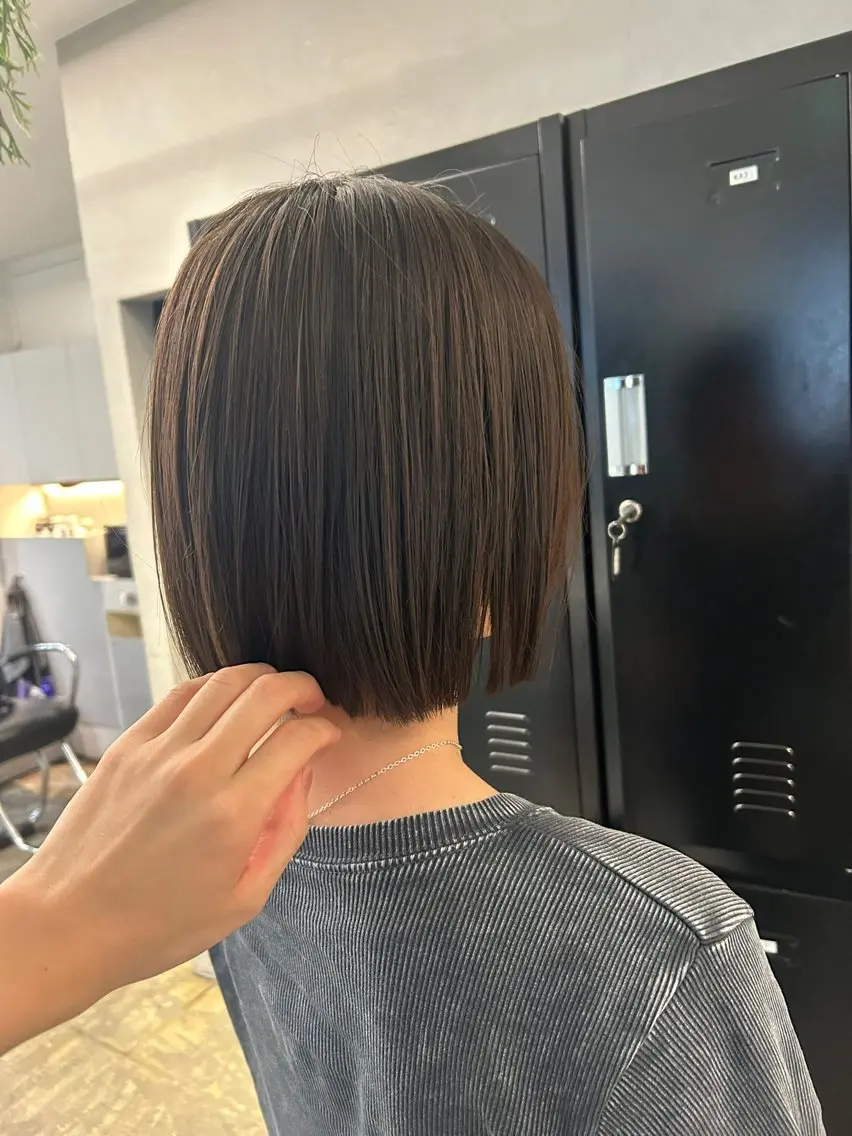 ショート 縮毛矯正 アレンジ/新宿 透明感カラー/ヤノのヘアスタイル