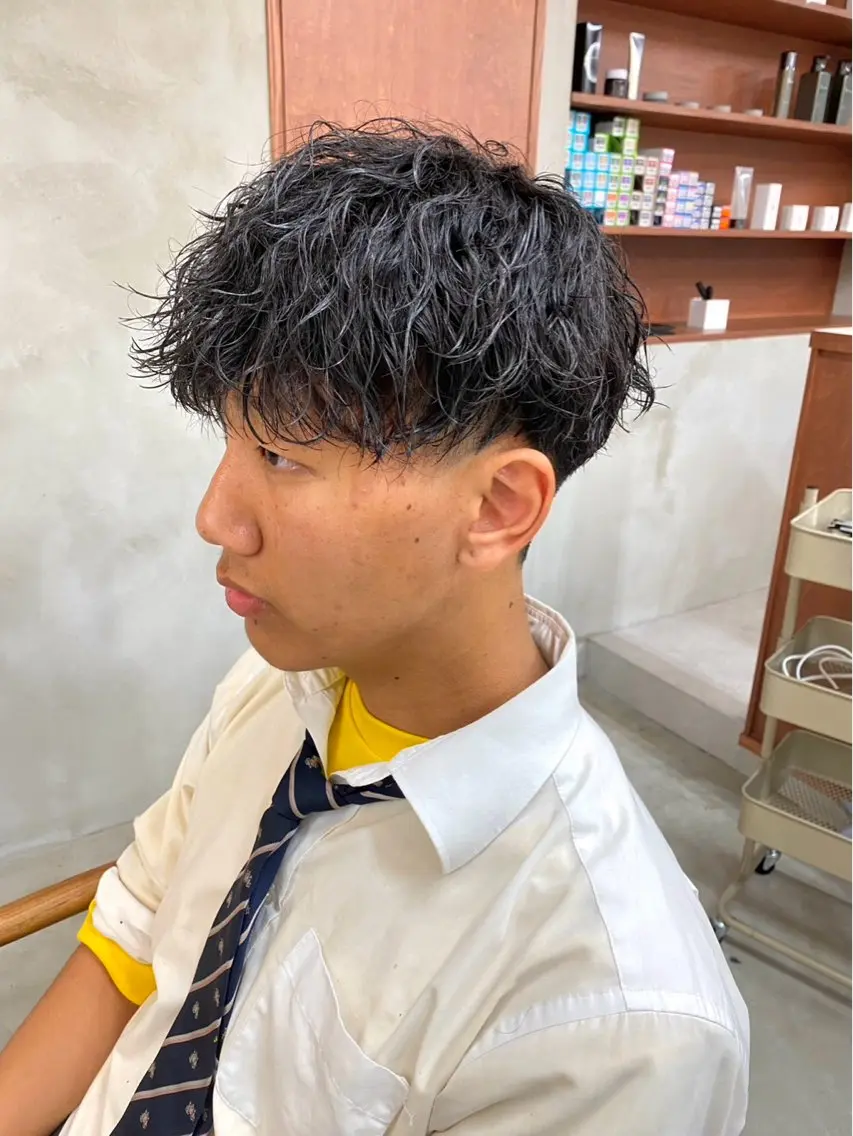 カラー パーマ メンズ カット パーマ パーマ特別価格🔥 宇宙のヘアスタイル