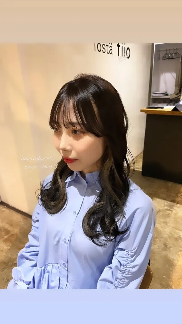 ロング カラー ヘアアレンジ ベージュカラー 光本 杏のヘアスタイル