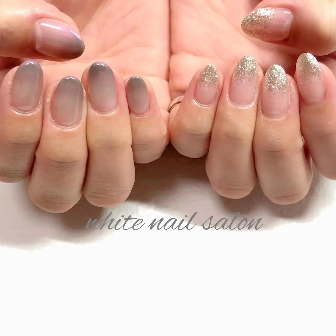 ネイル ジェルネイル ハードジェル ラメ(グリッター) 持ち込み ソフトジェル white nail salonのネイルデザイン