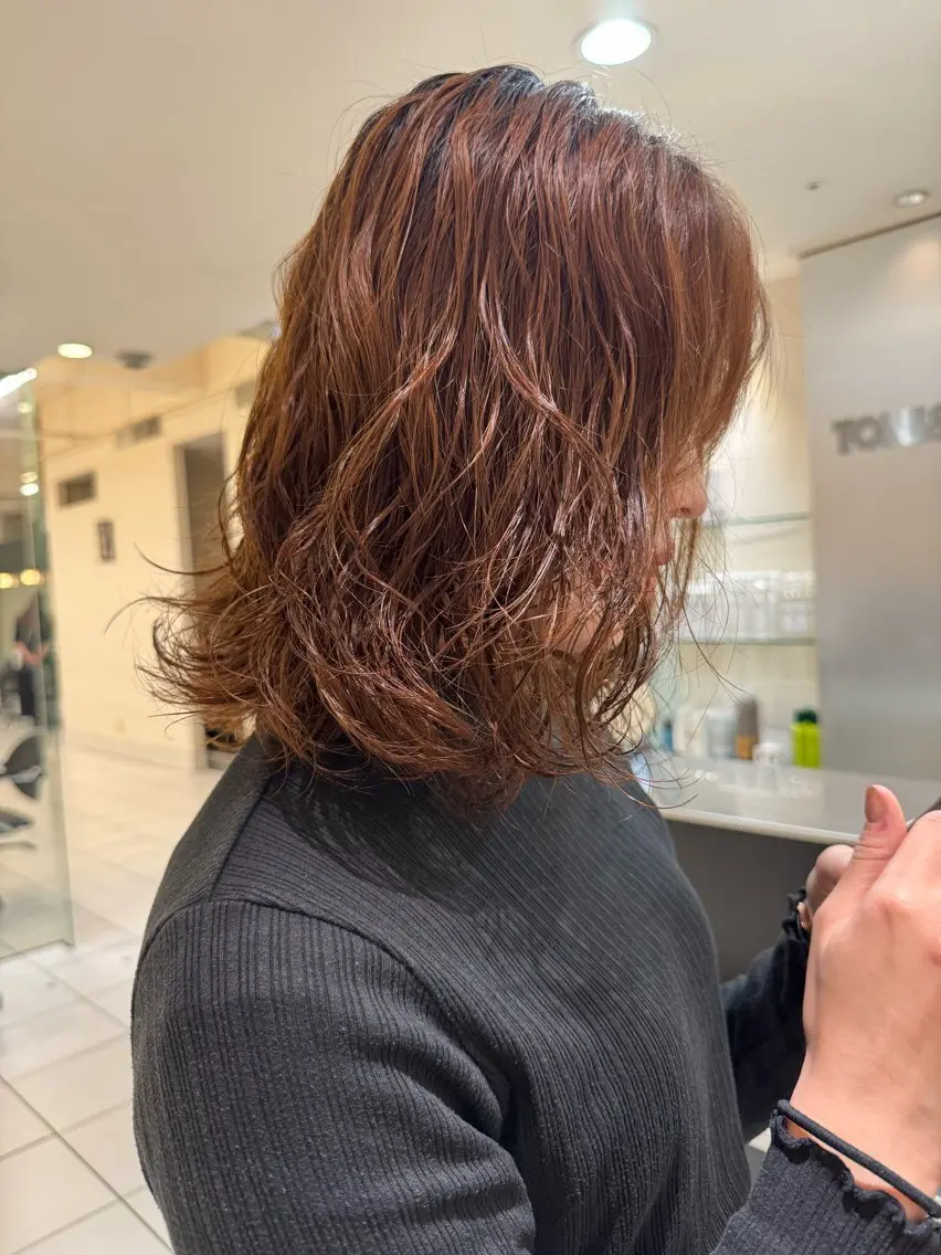 ミディアム パーマ 大庫 桜のヘアスタイル