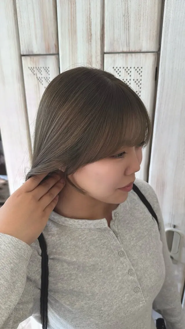 ミディアム 顔周りカット カット 福田花音/スタイリ スト兼任アイリストのヘアスタイル