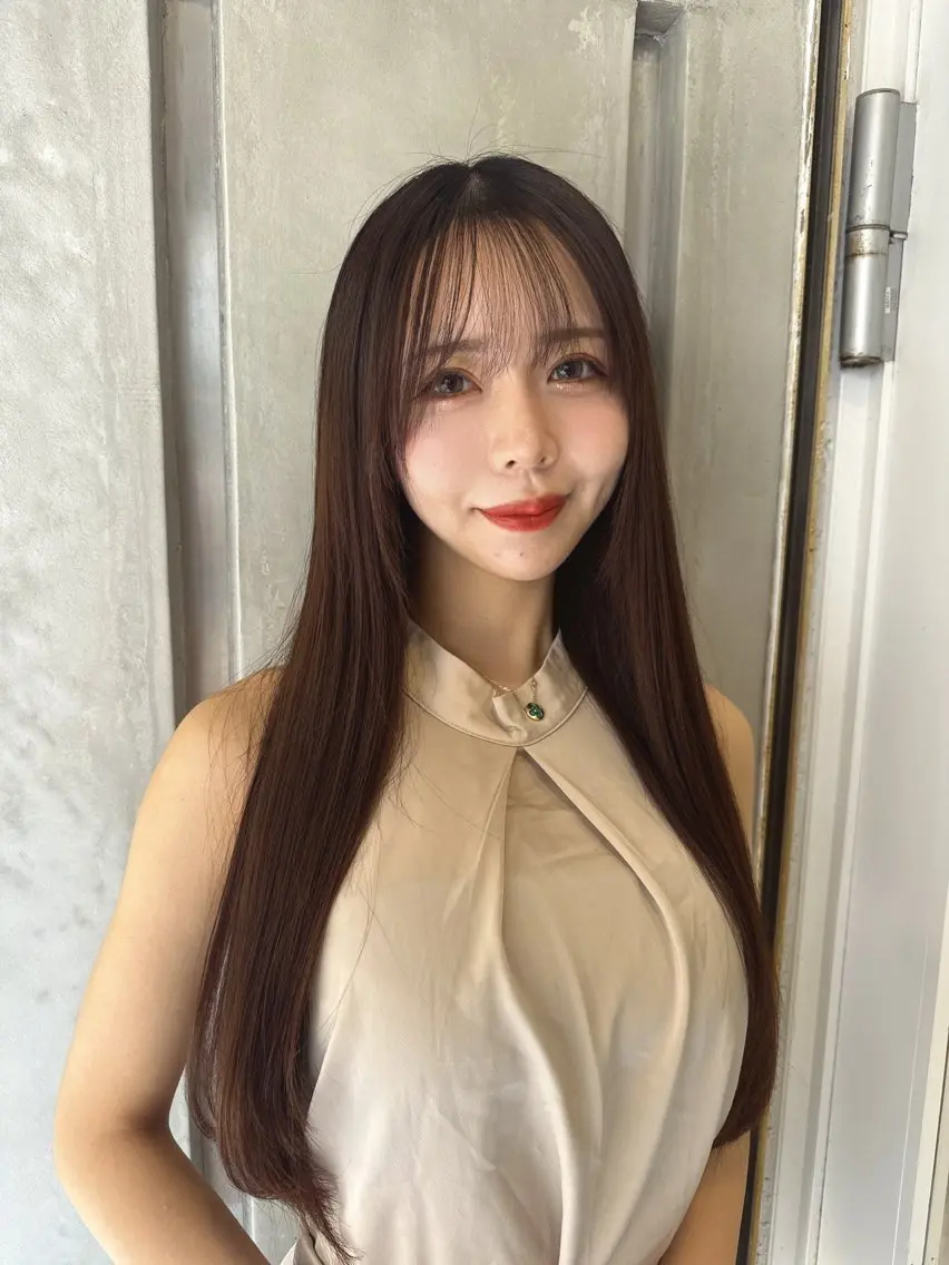 ミディアム カラー 黒髪 ブリーチ 透明感カラー ブリーチなしカラー 卒業式のヘアスタイル カット ヘアカラー トリートメント 💎透明感カラー特化 💎TAISEIのヘアスタイル