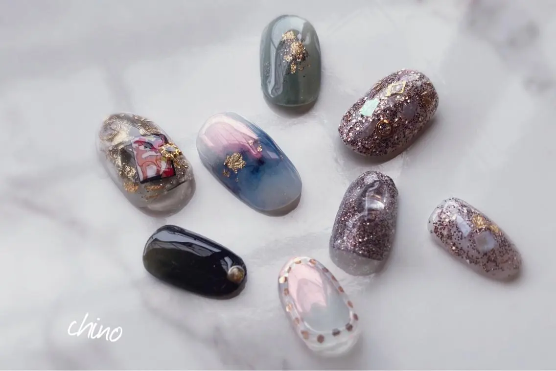 ネイル 成人式 ネイルチップ nail salon chinoのネイルデザイン