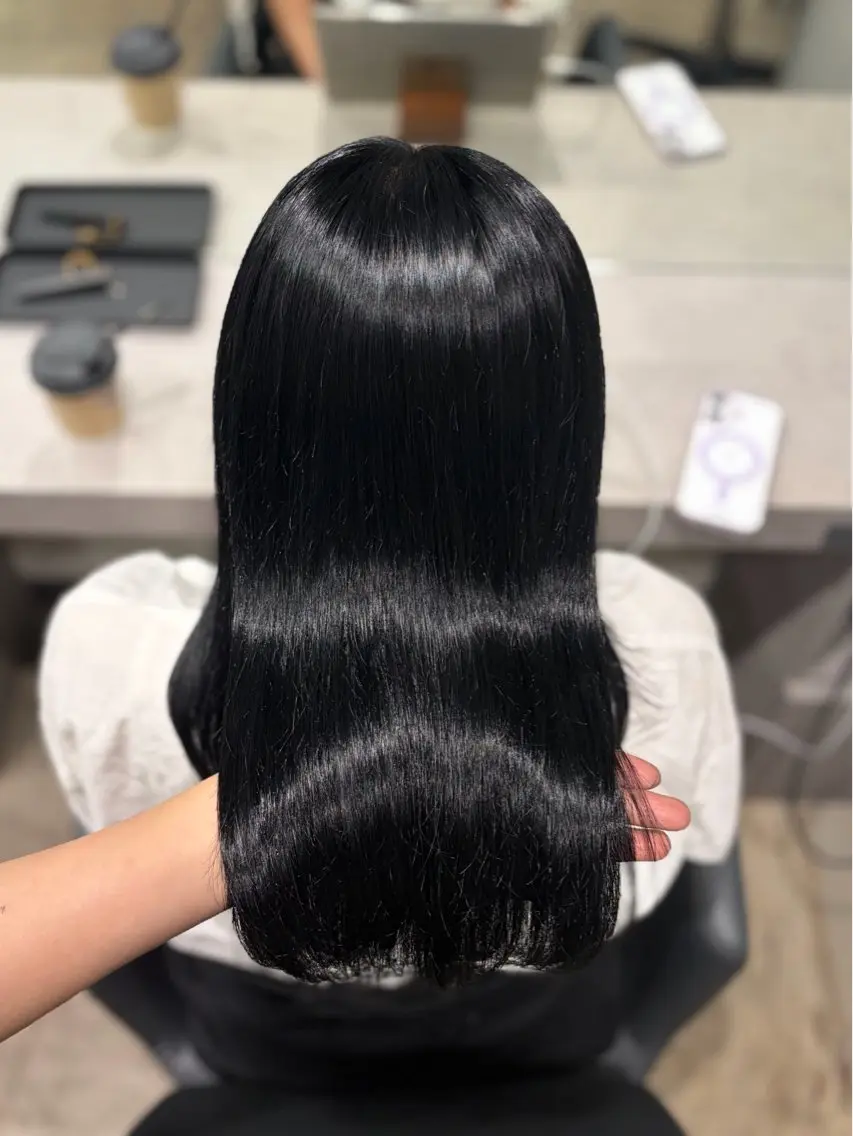 【染みない‼️痛まない‼️】白髪染め(ヘアマニキュア)➕プレミアムトリートメント🫧の写真