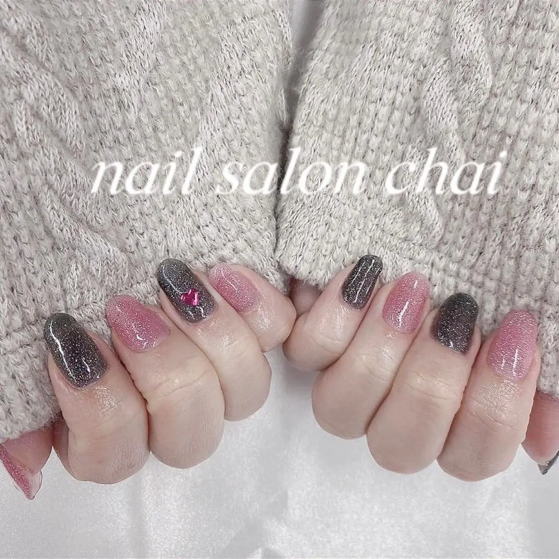 ネイル ラメ(グリッター) ピンク nail salon chai 上本町のネイルデザイン