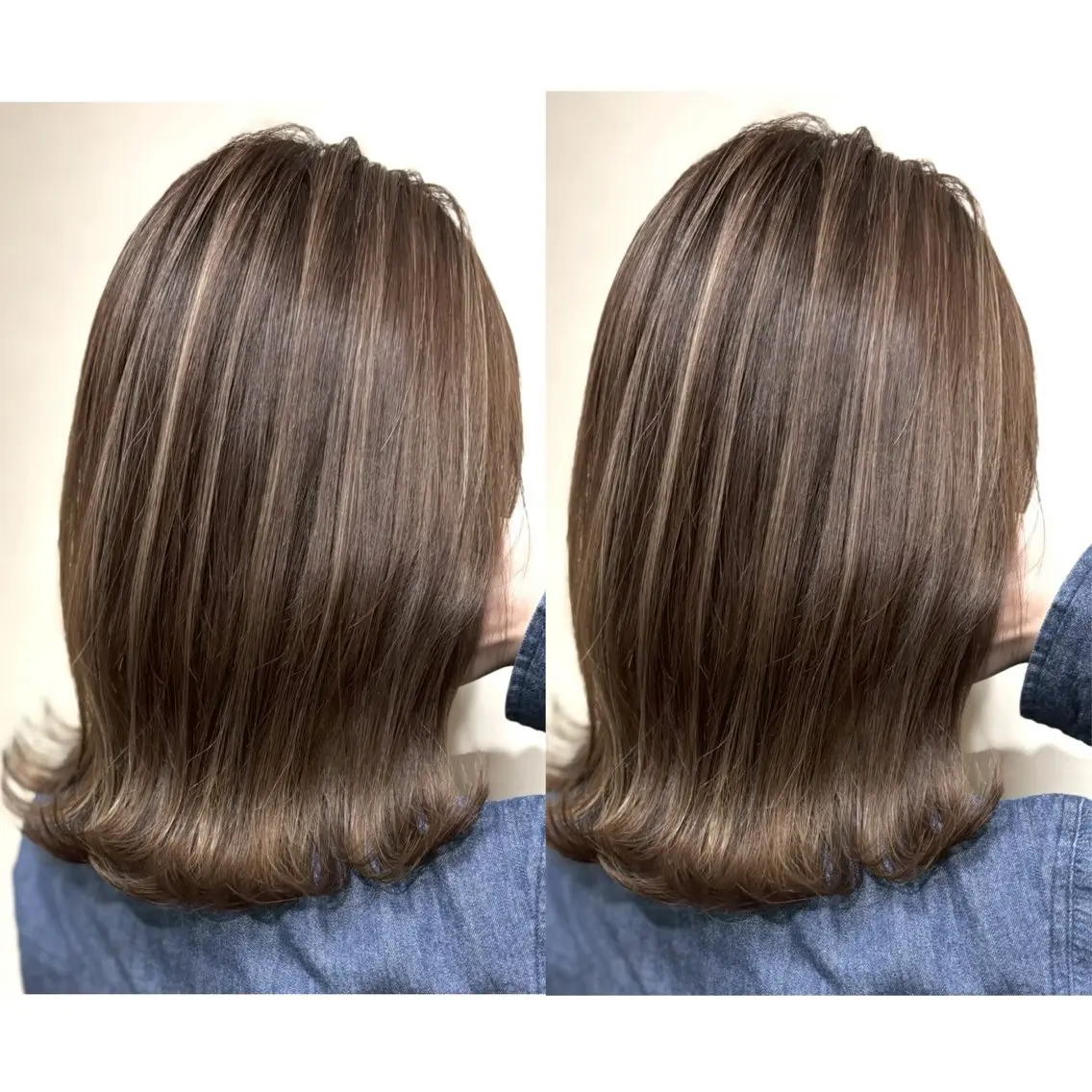 ミディアム カラー 切っぱなし💇‍♀️ イヤリング🎨龍之介のヘアスタイル