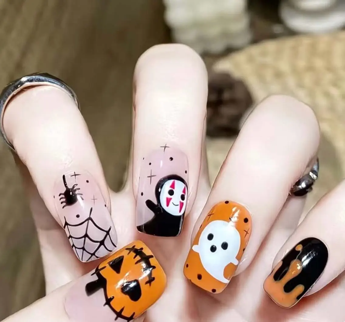 ネイル アートネイル ジェルネイル ハロウィン 韓国ネイル 持ち込み ハンドネイル MAY NAIL salon高田馬場のネイルデザイン