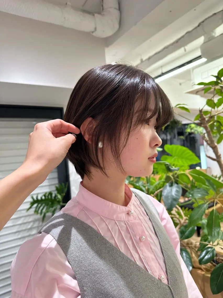 ショート 縮毛矯正 切りっぱなし/髪質 改善矯正/さやか🫧のヘアスタイル
