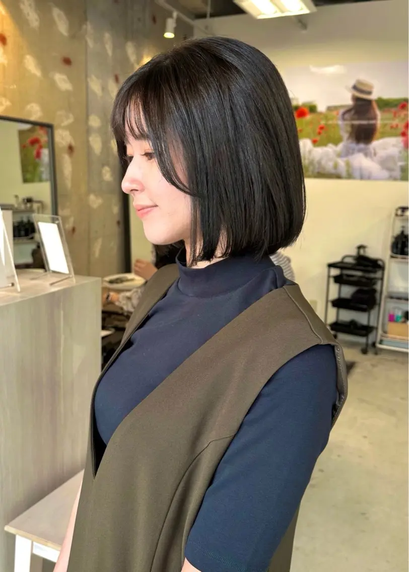 ショート ボブ 外ハネヘア 松本 瑠菜のヘアスタイル