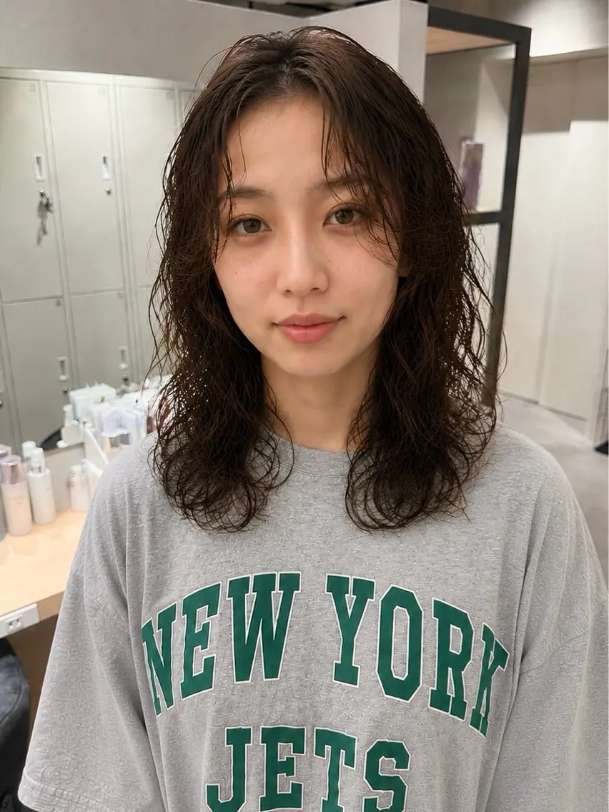 ロング パーマ カット パーマ 似合わせ 鈴木俊輔のヘアスタイル