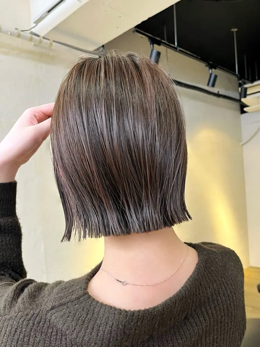 ショート 切りっぱなしボブ ボブ 加藤好/ボブ /レイヤー/暖色🧡のヘアスタイル