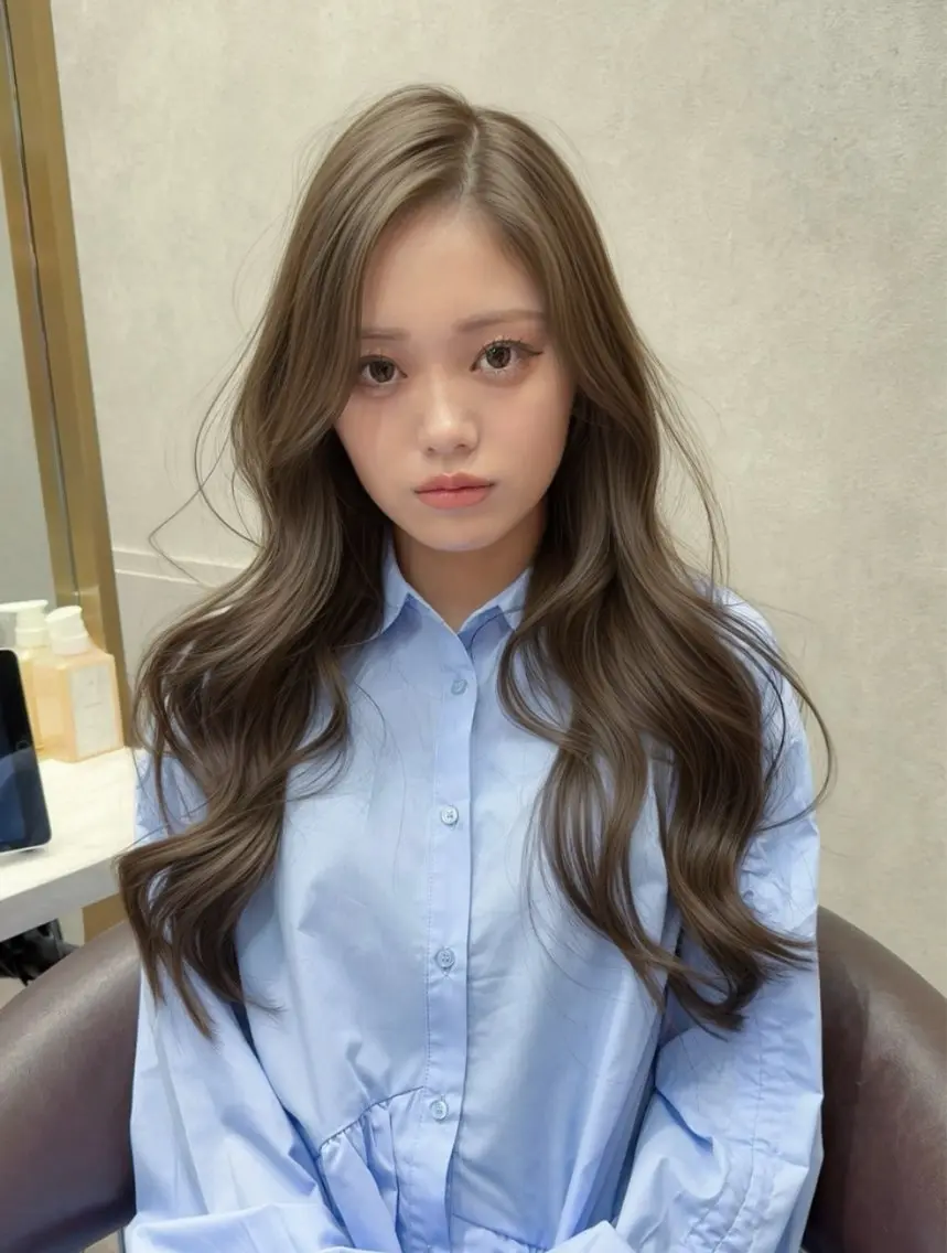 ロング カラー カット ヘアカラー トリートメント レイヤーダブルカラー KYONのヘアスタイル