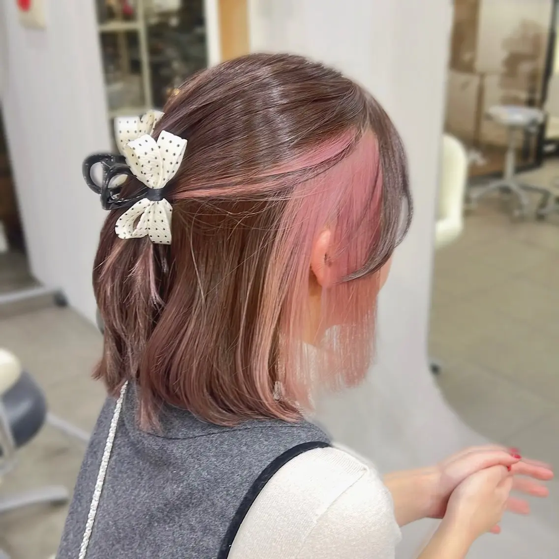 ミディアム ピンクラベンダー SHUKA🎀/ 韓国風/カラーモデルのヘアスタイル
