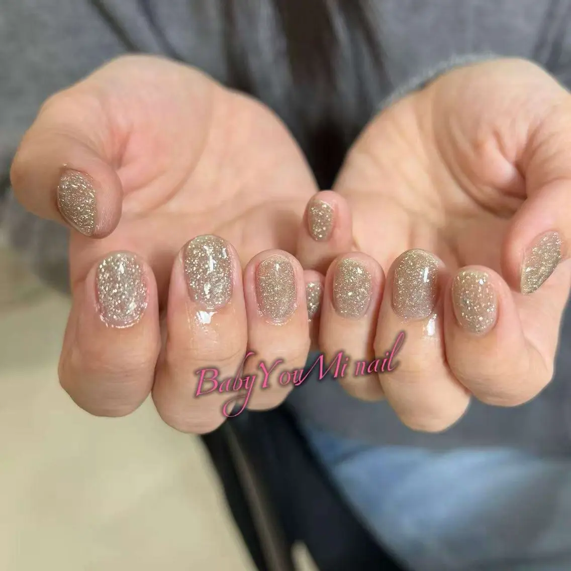 ネイル オーロラネイル チークネイル 成人式 フットネイル フレンチネイル ハンドネイル BabyYouMi nailのネイルデザイン