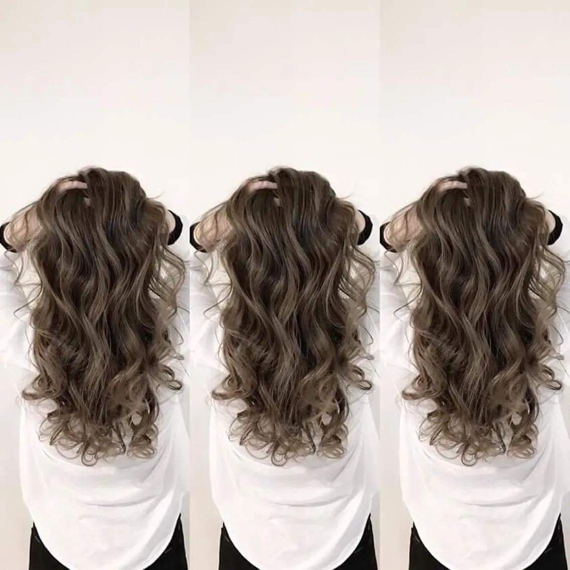 ロング カラー パーマ アッシュ グラデーションカラー ホワイトアッシュ ✖️リーアキト LEEAKITO✖️のヘアスタイル