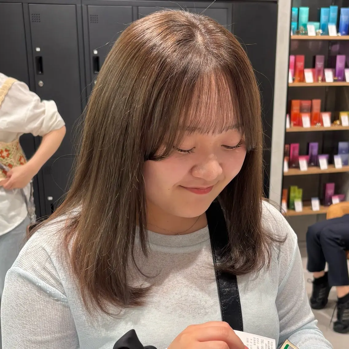 セミロング カラー ブラウンカラー オリーブブラウン オリーブカラー ヘアカラー トリートメント 銀座：似合わせカラー オリーブ🫒アレンジのヘアスタイル