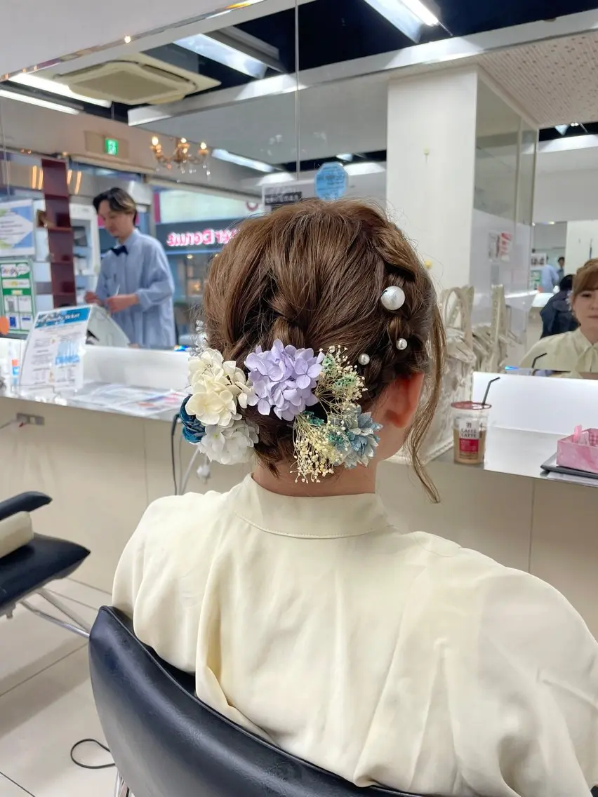 ミディアム ヘアアレンジ ヘアセット 🎀ゆい🎀 髪質改善カラー🎀のヘアスタイル