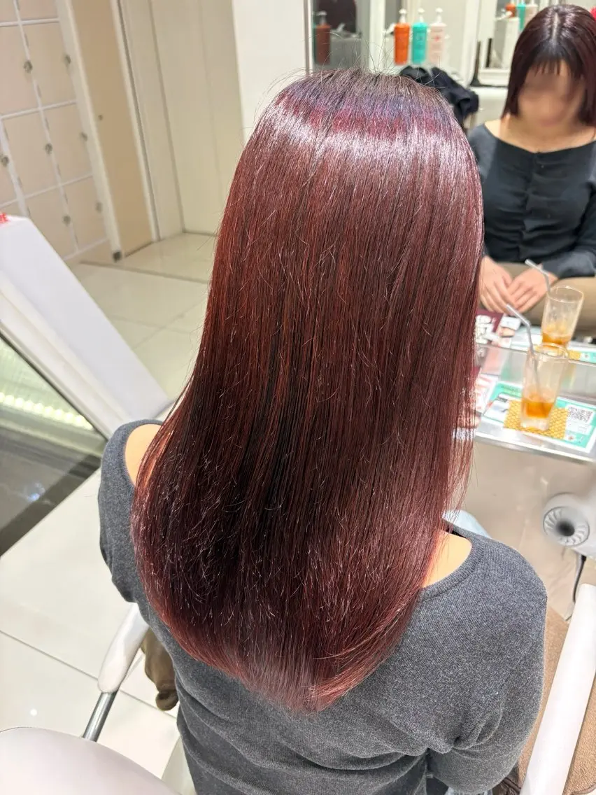セミロング カラー ピンクカラー ヘアカラー トリートメント 久保山 ことのヘアスタイル