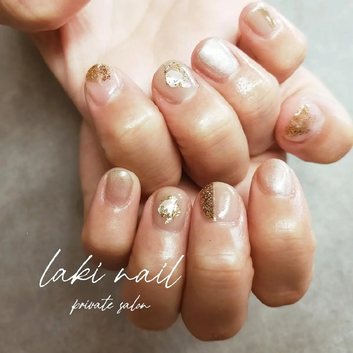 ネイル フレンチネイル ミラーネイル ニュアンスネイル ショートネイル 冬ネイル by lakiのネイルデザイン